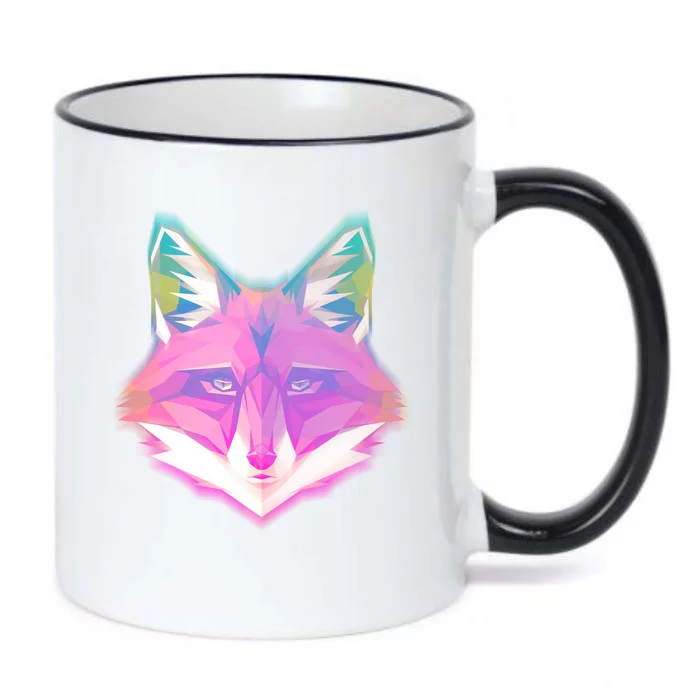 Retro Glowing Digital Polygon Fox Black Color Changing Mug