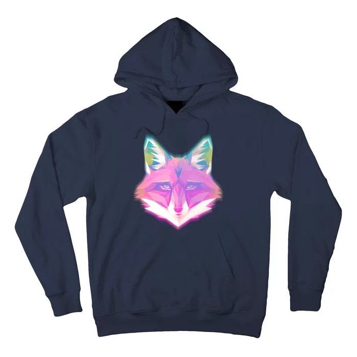 Retro Glowing Digital Polygon Fox Hoodie