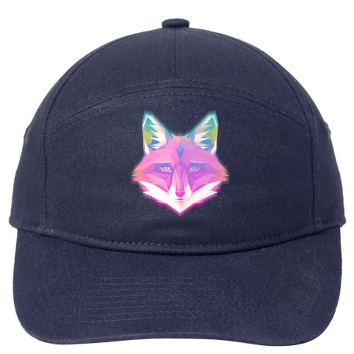 Retro Glowing Digital Polygon Fox 7-Panel Snapback Hat