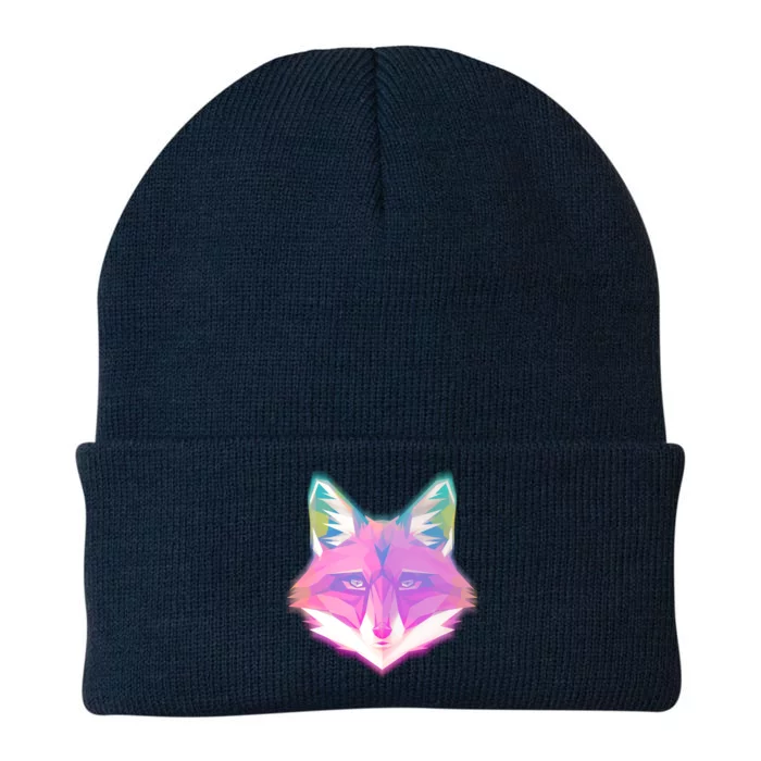 Retro Glowing Digital Polygon Fox Knit Cap Winter Beanie