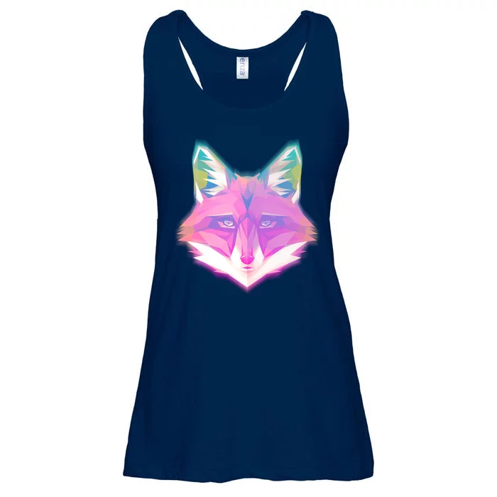 Retro Glowing Digital Polygon Fox Ladies Essential Flowy Tank