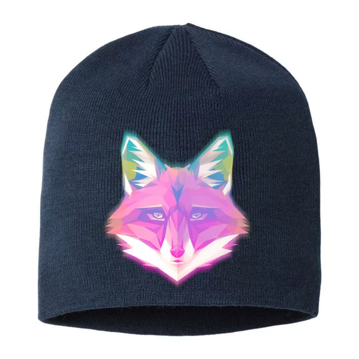 Retro Glowing Digital Polygon Fox 8 1/2in Sustainable Knit Beanie