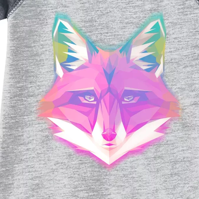 Retro Glowing Digital Polygon Fox Infant Baby Jersey Bodysuit