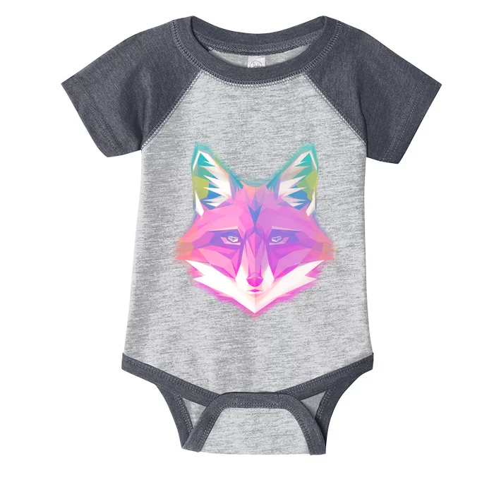 Retro Glowing Digital Polygon Fox Infant Baby Jersey Bodysuit