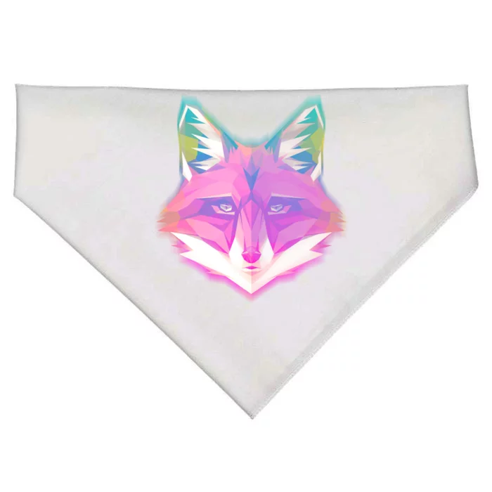 Retro Glowing Digital Polygon Fox USA-Made Doggie Bandana