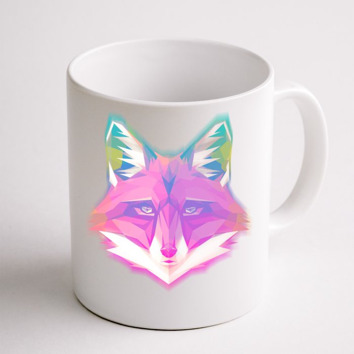 Retro Glowing Digital Polygon Fox Front & Back Coffee Mug