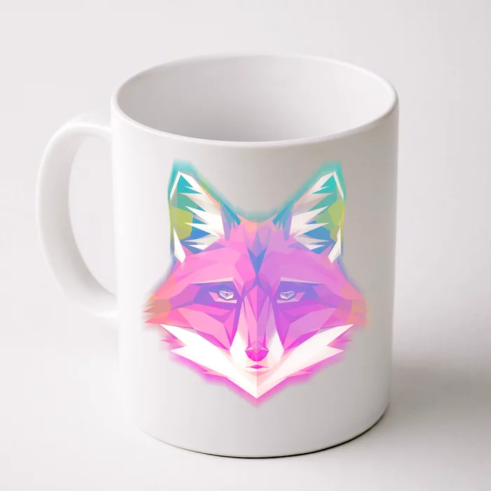 Retro Glowing Digital Polygon Fox Front & Back Coffee Mug