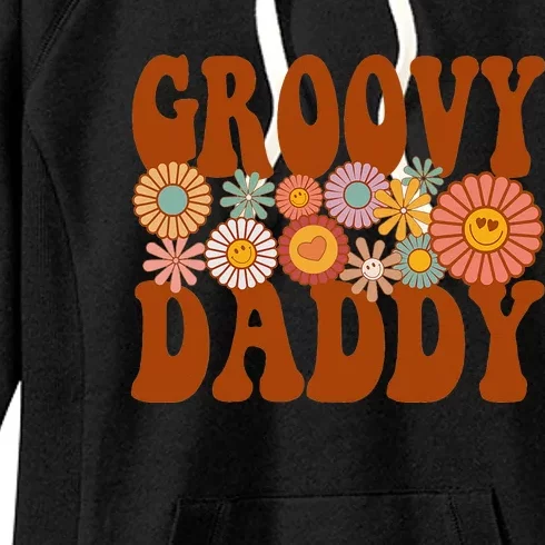 Retro Groovy Daddy Matching Family 1st Birthday Party Women's Fleece Hoodie