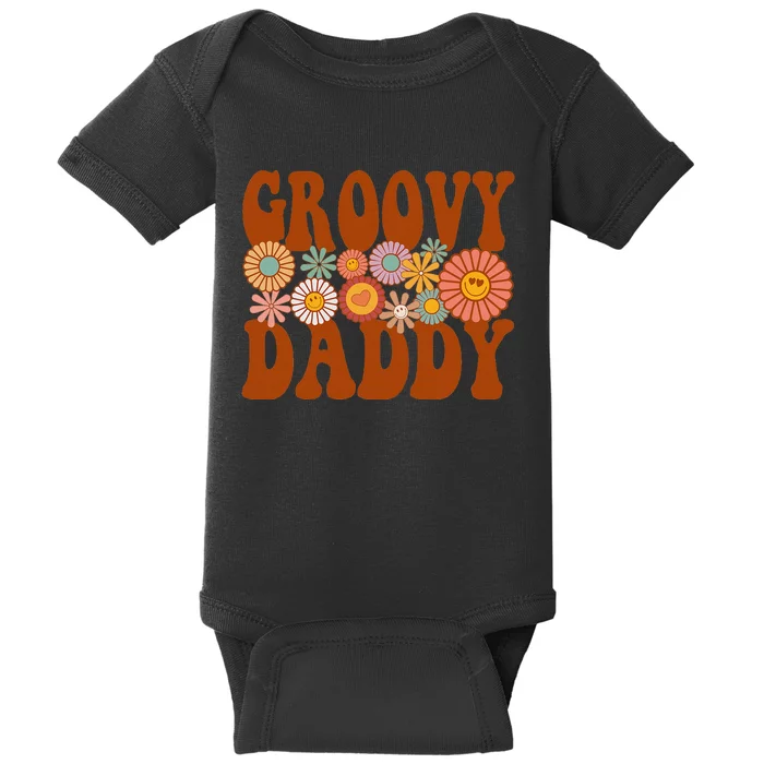 Retro Groovy Daddy Matching Family 1st Birthday Party Baby Bodysuit