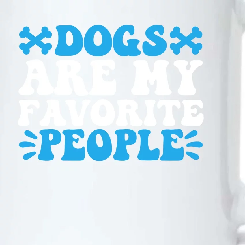 Retro Groovy Dog Owner Dogs Are My Favorite People Dog Lover Gift Black Color Changing Mug