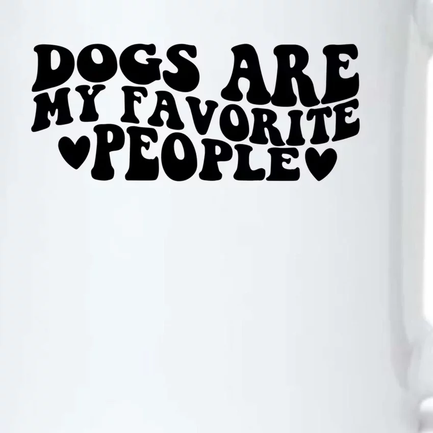 Retro Groovy Dogs Are My Favorite People Dog Owner Lover Gift Black Color Changing Mug