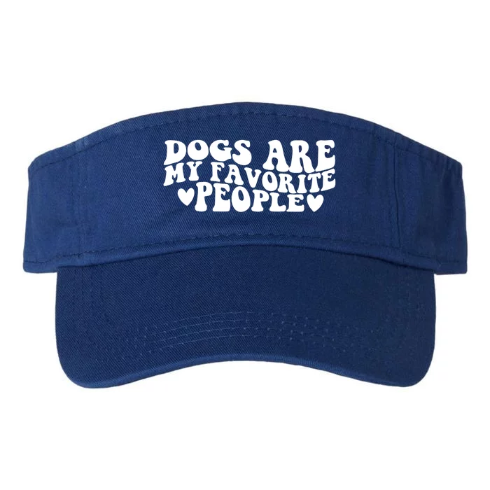 Retro Groovy Dogs Are My Favorite People Dog Owner Lover Gift Valucap Bio-Washed Visor