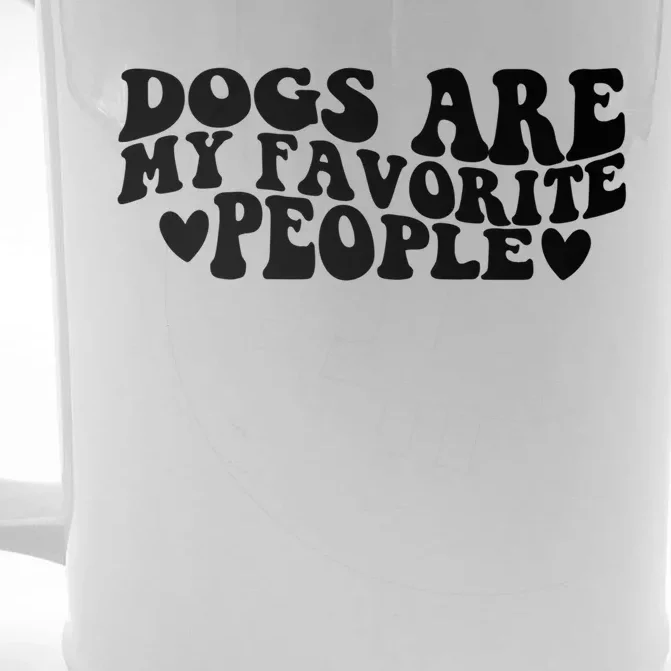 Retro Groovy Dogs Are My Favorite People Dog Owner Lover Gift Front & Back Beer Stein