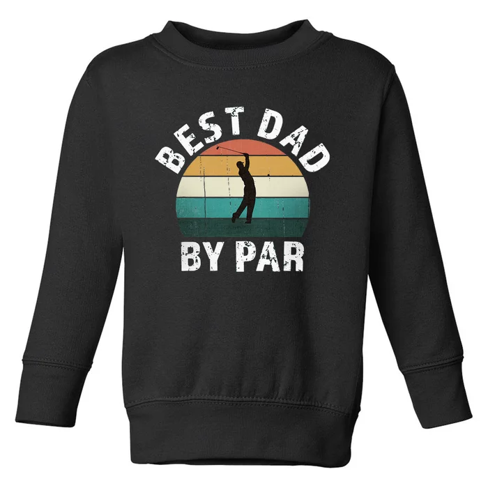 Retro Golfer Dad Fun Vintage Sunset Father Playing Golf Pun Toddler Sweatshirt