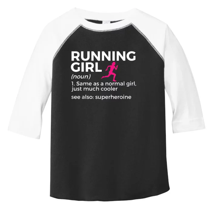 Running Girl Definition Funny Runner Toddler Fine Jersey T-Shirt