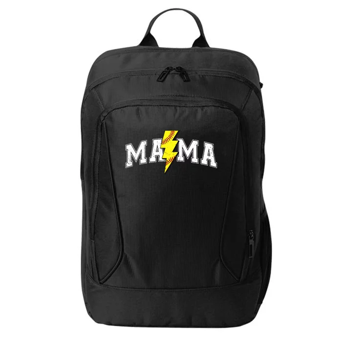 Retro Game Day Softball Mama Mom Sport Lover City Backpack