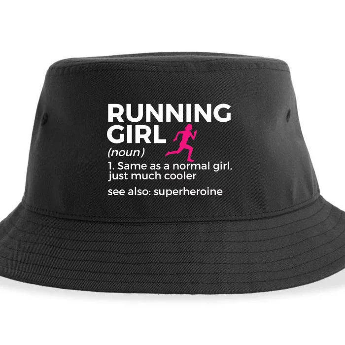 Running Girl Definition Funny Runner Sustainable Bucket Hat