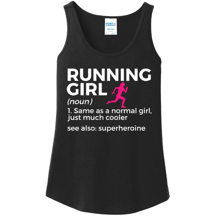 Running Girl Definition Funny Runner Ladies Essential Tank