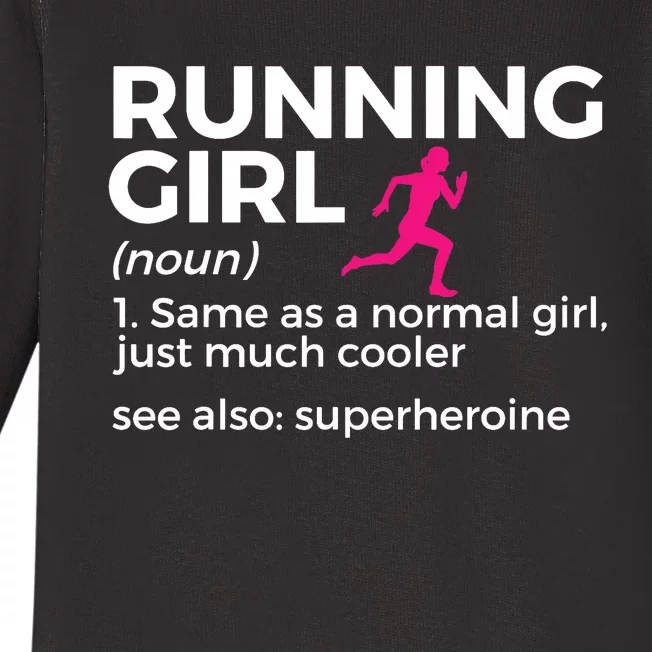 Running Girl Definition Funny Runner Baby Long Sleeve Bodysuit