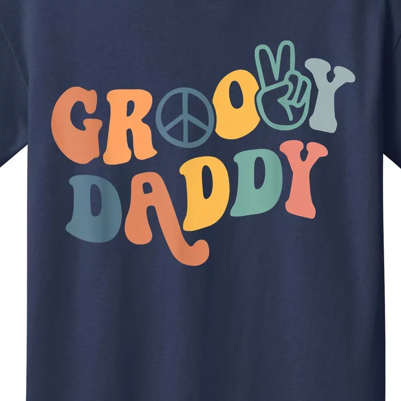 Retro Groovy Daddy Gifts For Dad Fathers Day Men Kids T-Shirt