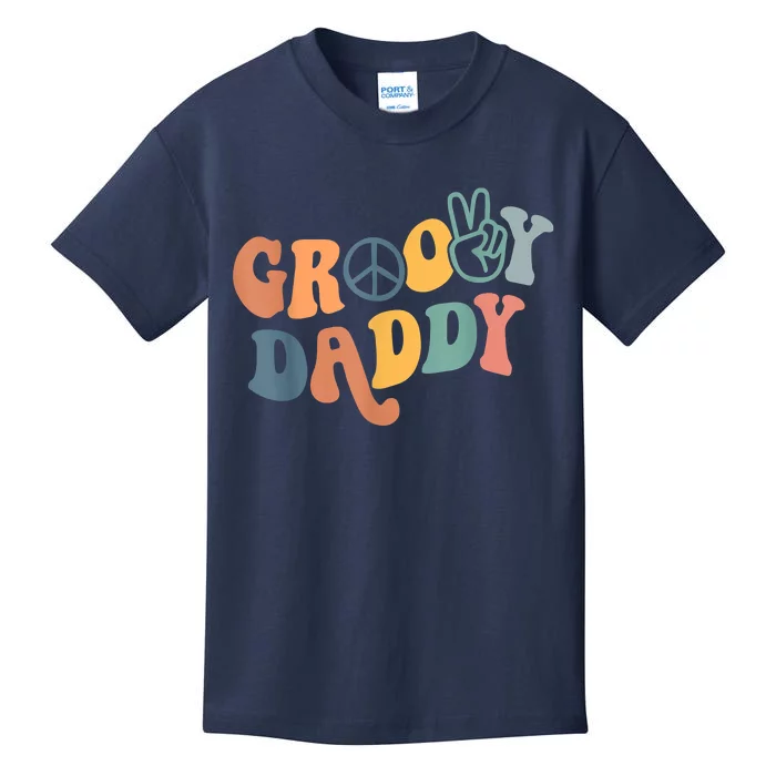 Retro Groovy Daddy Gifts For Dad Fathers Day Men Kids T-Shirt