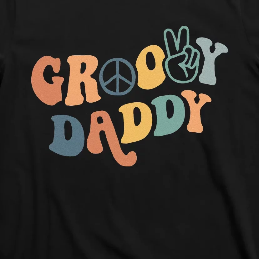 Retro Groovy Daddy Matching Family 1st Birthday Party T-Shirt