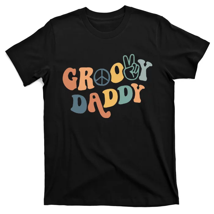 Retro Groovy Daddy Matching Family 1st Birthday Party T-Shirt