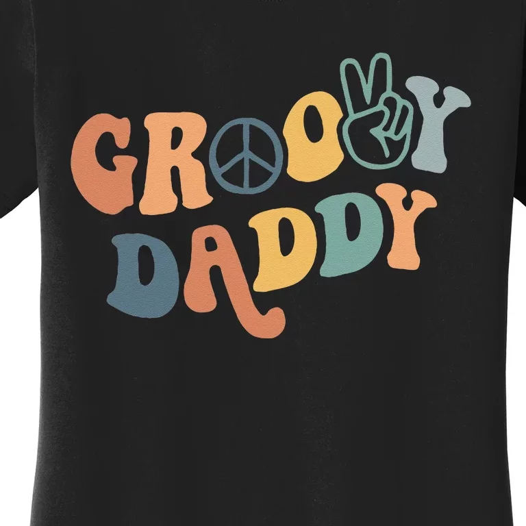 Retro Groovy Daddy Matching Family 1st Birthday Party Women's T-Shirt