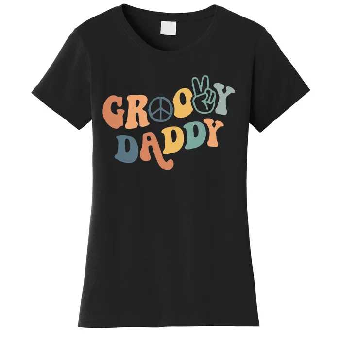 Retro Groovy Daddy Matching Family 1st Birthday Party Women's T-Shirt