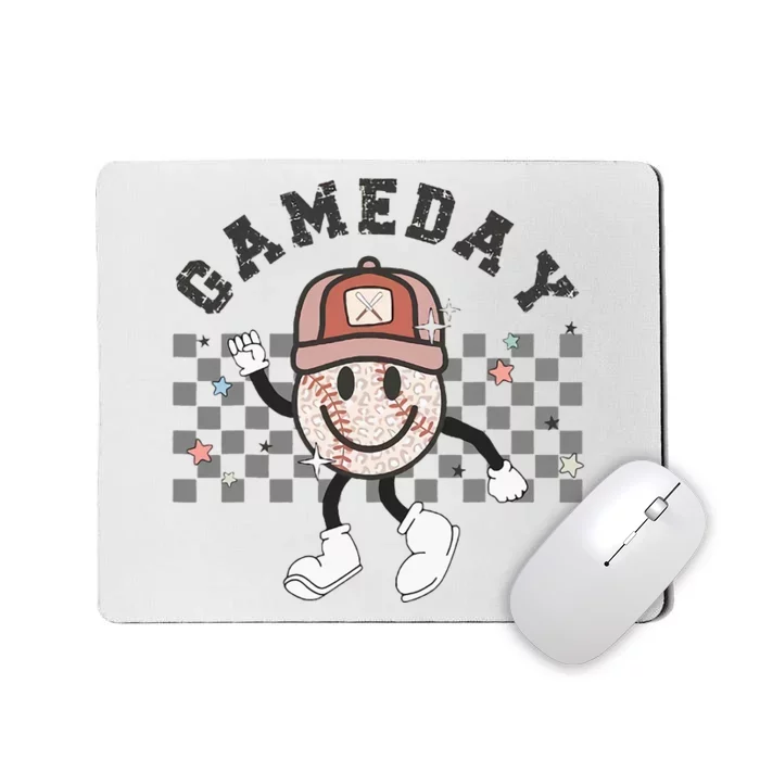 Retro Game Day Baseball Mama Mom Touch Down Sport Lover Mousepad