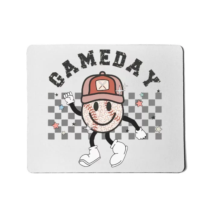 Retro Game Day Baseball Mama Mom Touch Down Sport Lover Mousepad