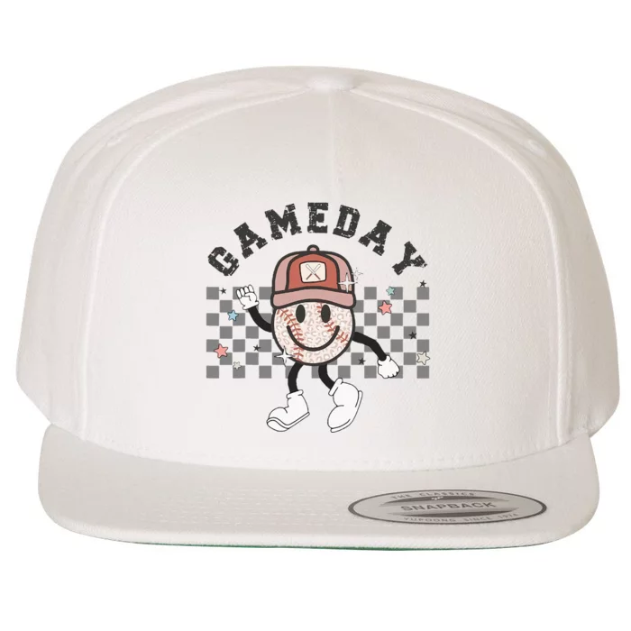 Retro Game Day Baseball Mama Mom Touch Down Sport Lover Wool Snapback Cap