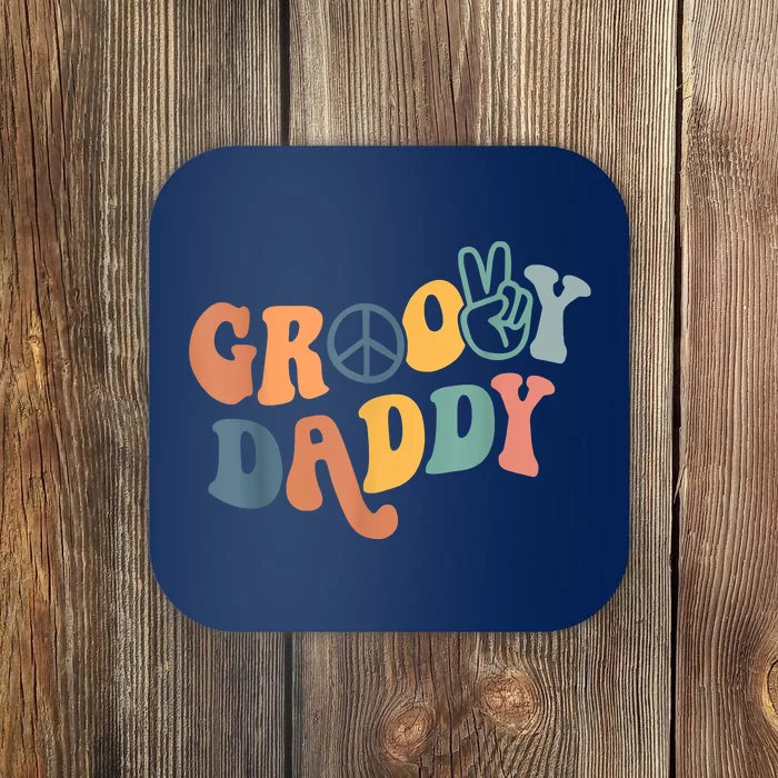 Retro Groovy Daddy Gifts For Dad Fathers Day Men Coaster