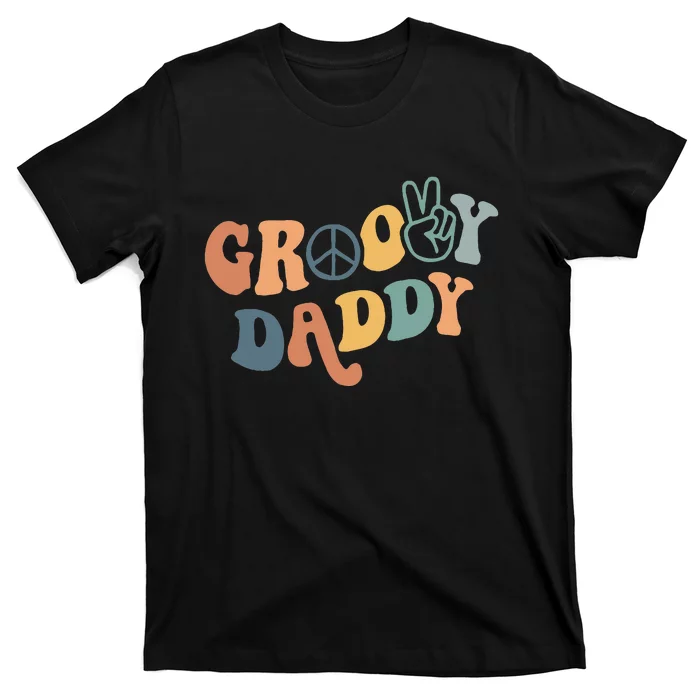 Retro Groovy Daddy Matching Family 1st Birthday Party T-Shirt