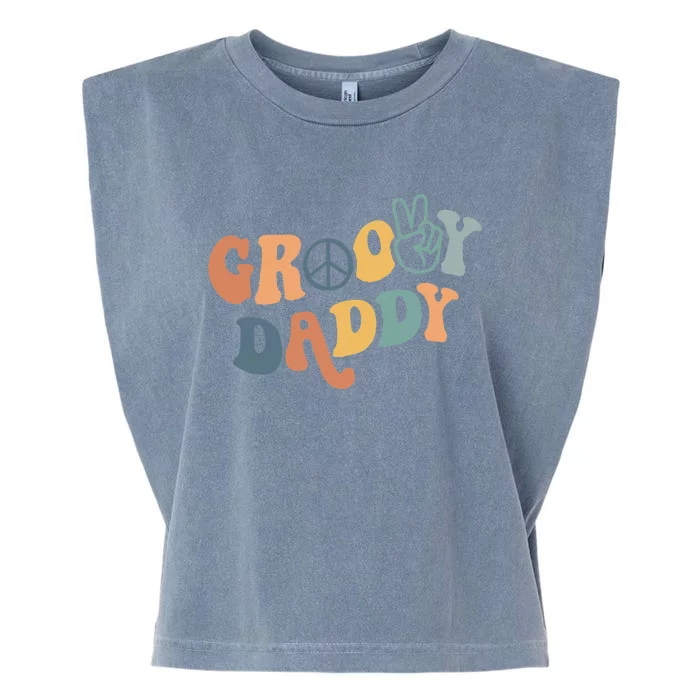 Retro Groovy Daddy Matching Family 1st Birthday Party Garment-Dyed Women's Muscle Tee