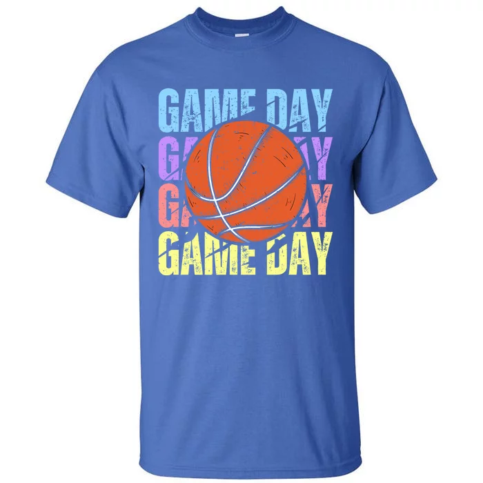 Retro Game Day Basketball Lovers Vintage Mom Mother's Day Meaningful Gift Tall T-Shirt