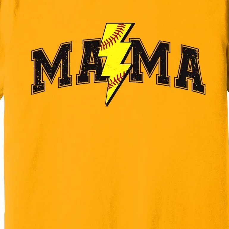 Retro Game Day Softball Mama Mom Sport Lover Premium T-Shirt