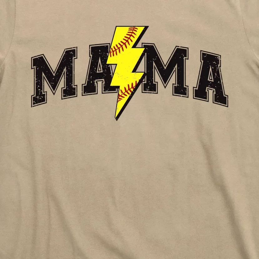 Retro Game Day Softball Mama Mom Sport Lover T-Shirt