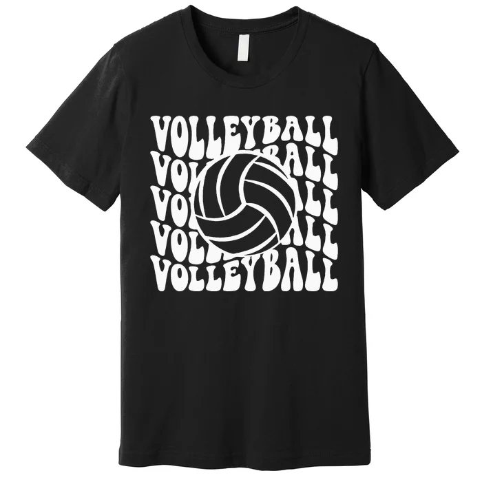 Retro Game Day Volleyball Player Vintage Sports Lover Premium T-Shirt