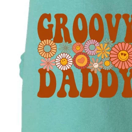 Retro Groovy Daddy Matching Family 1st Birthday Party Doggie 3-End Fleece Hoodie