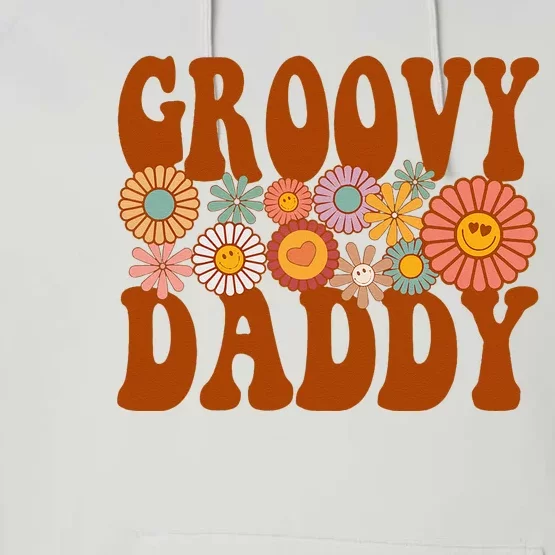 Retro Groovy Daddy Matching Family 1st Birthday Party Performance Fleece Hoodie