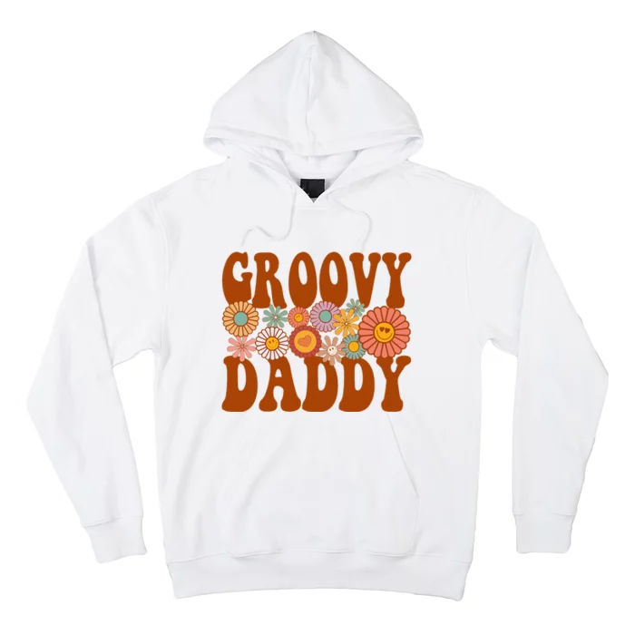 Retro Groovy Daddy Matching Family 1st Birthday Party Hoodie