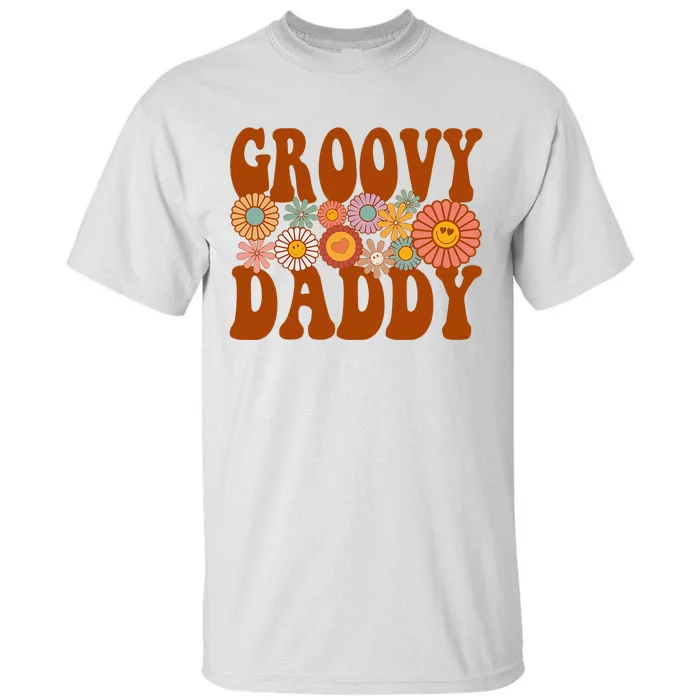 Retro Groovy Daddy Matching Family 1st Birthday Party Tall T-Shirt