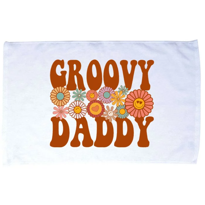 Retro Groovy Daddy Matching Family 1st Birthday Party Microfiber Hand Towel