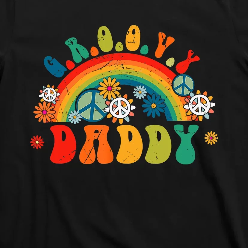 Retro Groovy Daddy Matching Family 1st Birthday Party T-Shirt