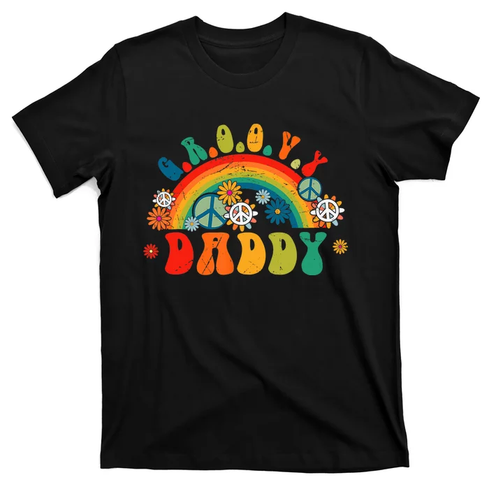 Retro Groovy Daddy Matching Family 1st Birthday Party T-Shirt