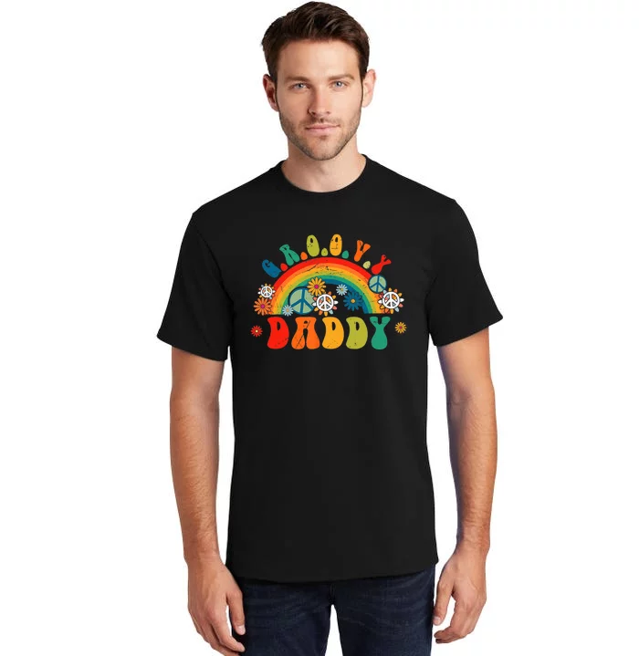 Retro Groovy Daddy Matching Family 1st Birthday Party Tall T-Shirt