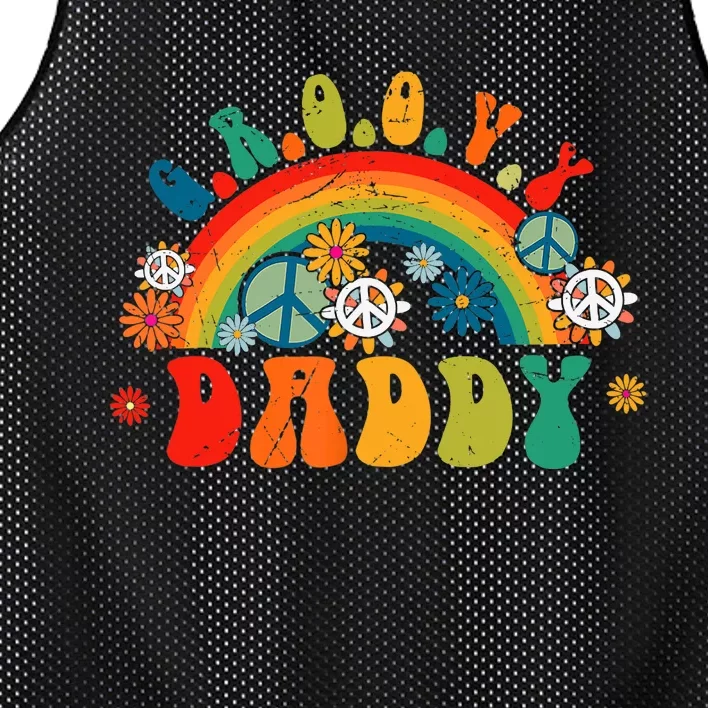 Retro Groovy Daddy Matching Family 1st Birthday Party Mesh Reversible Basketball Jersey Tank