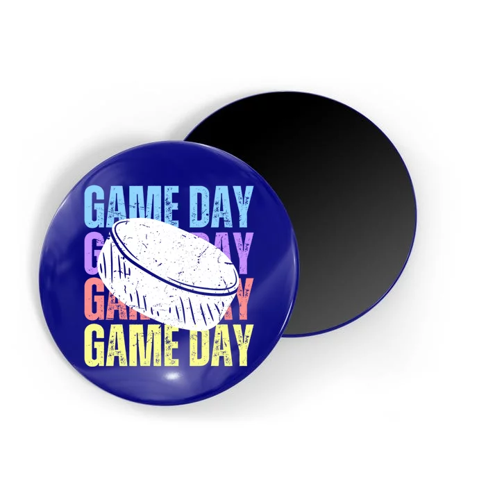 Retro Game Day Ice Hockey Lover Vintage Scratch Mothers Day Gift Magnet