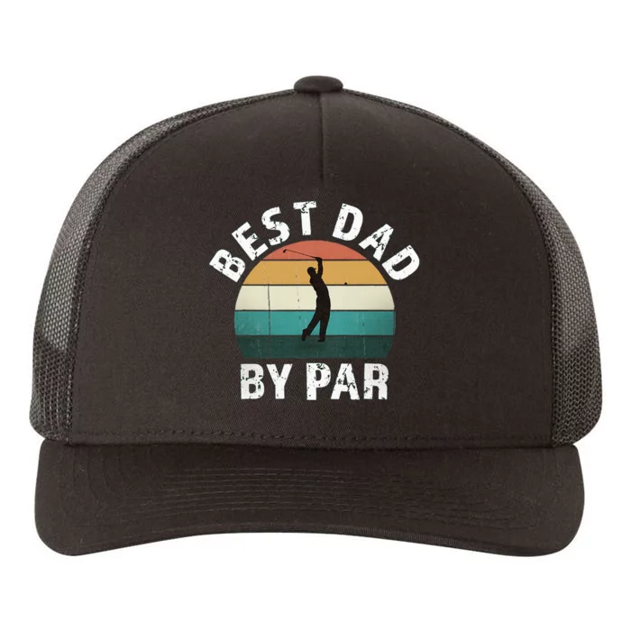 Retro Golfer Dad Fun Vintage Sunset Father Playing Golf Pun Yupoong Adult 5-Panel Trucker Hat